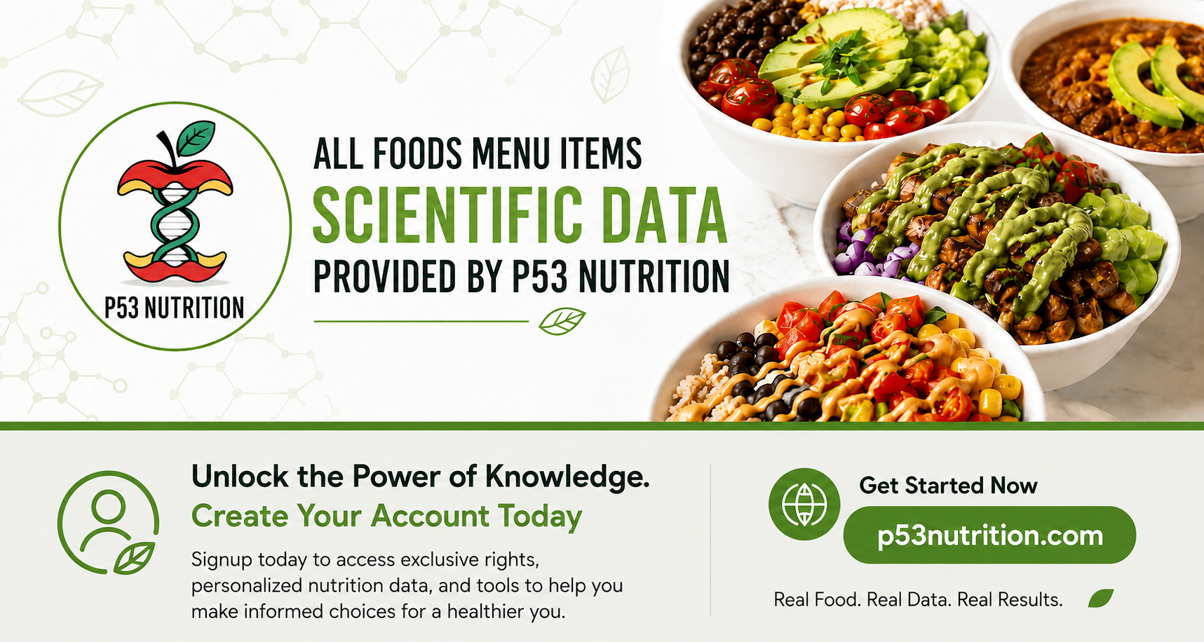P53 Nutrition Scientific Data Banner